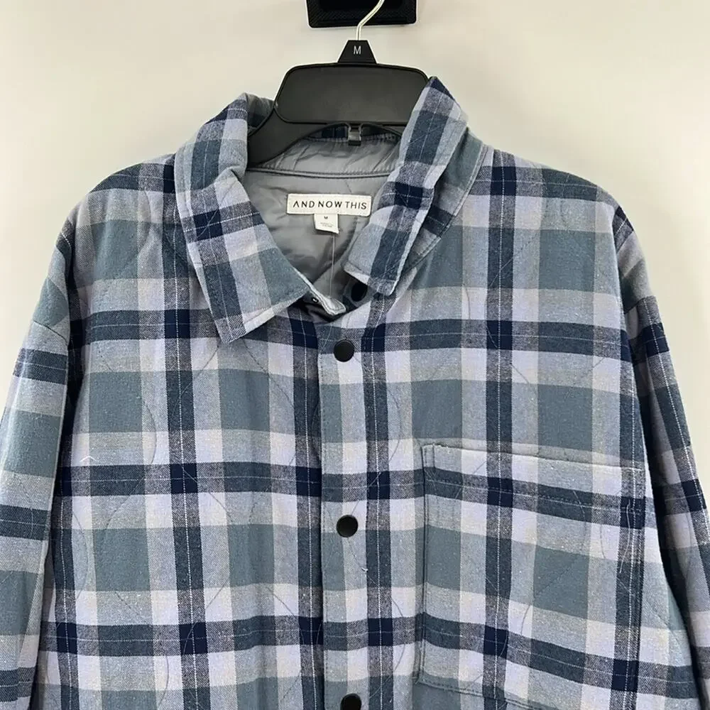 And Now This Macy's Men's Plaid Schaket - Blue Combo - Medium - NWT